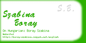 szabina boray business card